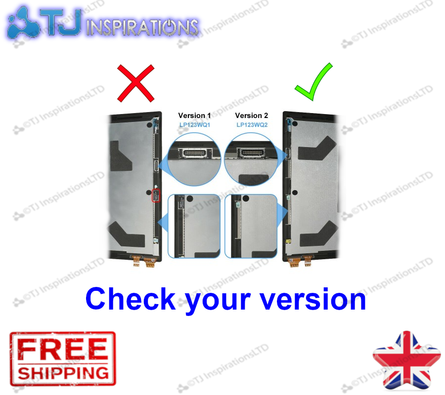 REPLACEMENT SCREEN ASSEMBLY MS MICROSOFT SURFACE PRO 7 MODEL 1866
